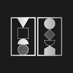 Contemporary Geometric Metal Wall Art Set 45 × 70 cm / Black
