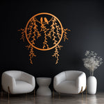 Tranquil Birds and Branches Metal Wall Art 67 × 65 cm / Black