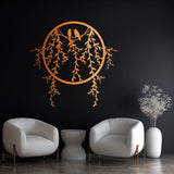 Tranquil Birds and Branches Metal Wall Art 67 × 65 cm / Black