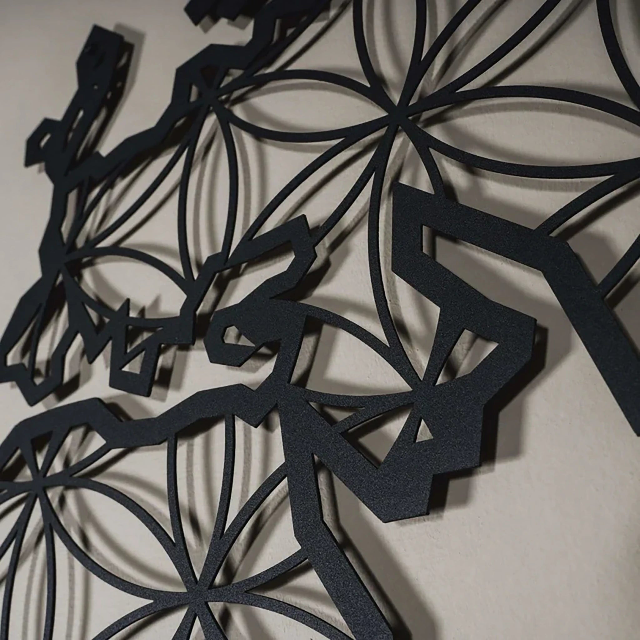 Tranquil Birds and Branches Metal Wall Art 67 × 65 cm / Black