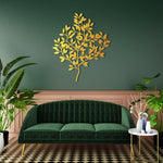 Elegant Botanical Leaves Metal Wall Art 68 × 81 cm / Black