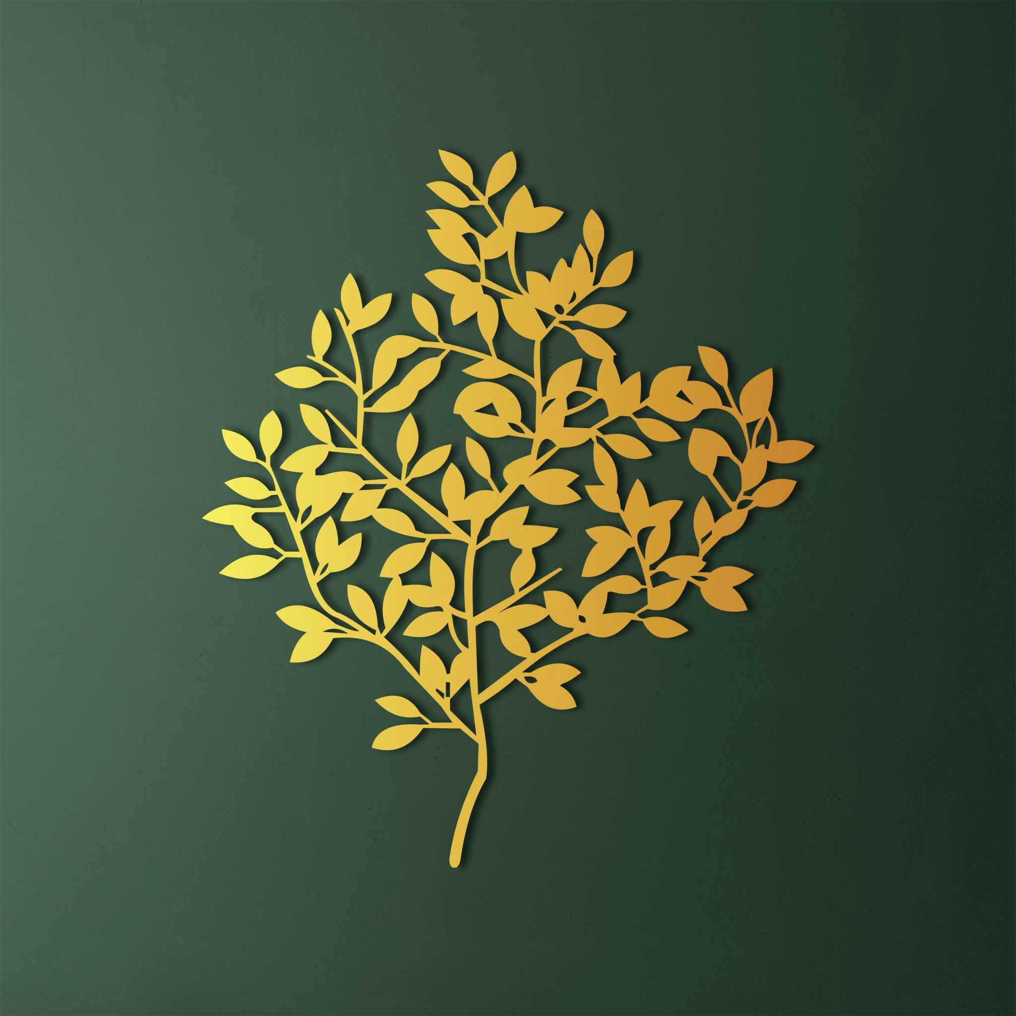 Elegant Botanical Leaves Metal Wall Art 68 × 81 cm / Black