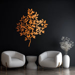 Elegant Botanical Leaves Metal Wall Art 68 × 81 cm / Black