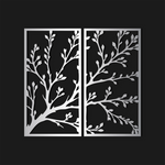 Refined Botanical Branch Metal Wall Art Set 40 × 75 cm / Black