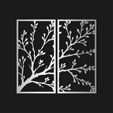 Refined Botanical Branch Metal Wall Art Set 40 × 75 cm / Black