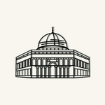 Dome of Rock Metal Wall Art 70 × 49 cm / Black