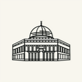 Dome of Rock Metal Wall Art 70 × 49 cm / Black