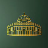 Dome of Rock Metal Wall Art 70 × 49 cm / Black