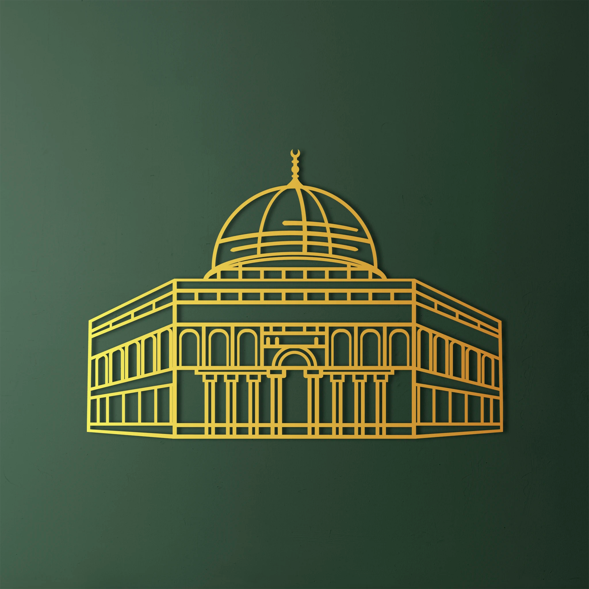 Dome of Rock Metal Wall Art 70 × 49 cm / Black