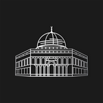 Dome of Rock Metal Wall Art 70 × 49 cm / Black