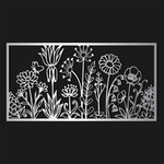 Whimsical Wildflower Garden Metal Wall Art 75 x 39 cm / Black