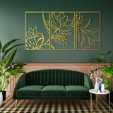Sculptural Lily Flower Metal Wall Art Set 48 x 75 cm / Black