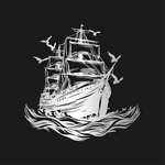 Classic Sailing Ship Metal Wall Art 61 x 62 cm / Black