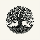 Majestic Tree of Life Metal Wall Art 62 x 62 cm / Black