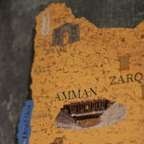 Geography of Jordan Metal Wall Art