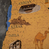 Geography of Jordan Metal Wall Art