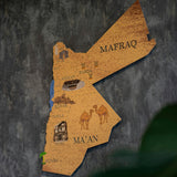 Geography of Jordan Metal Wall Art