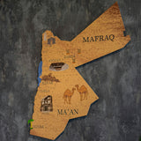 Geography of Jordan Metal Wall Art
