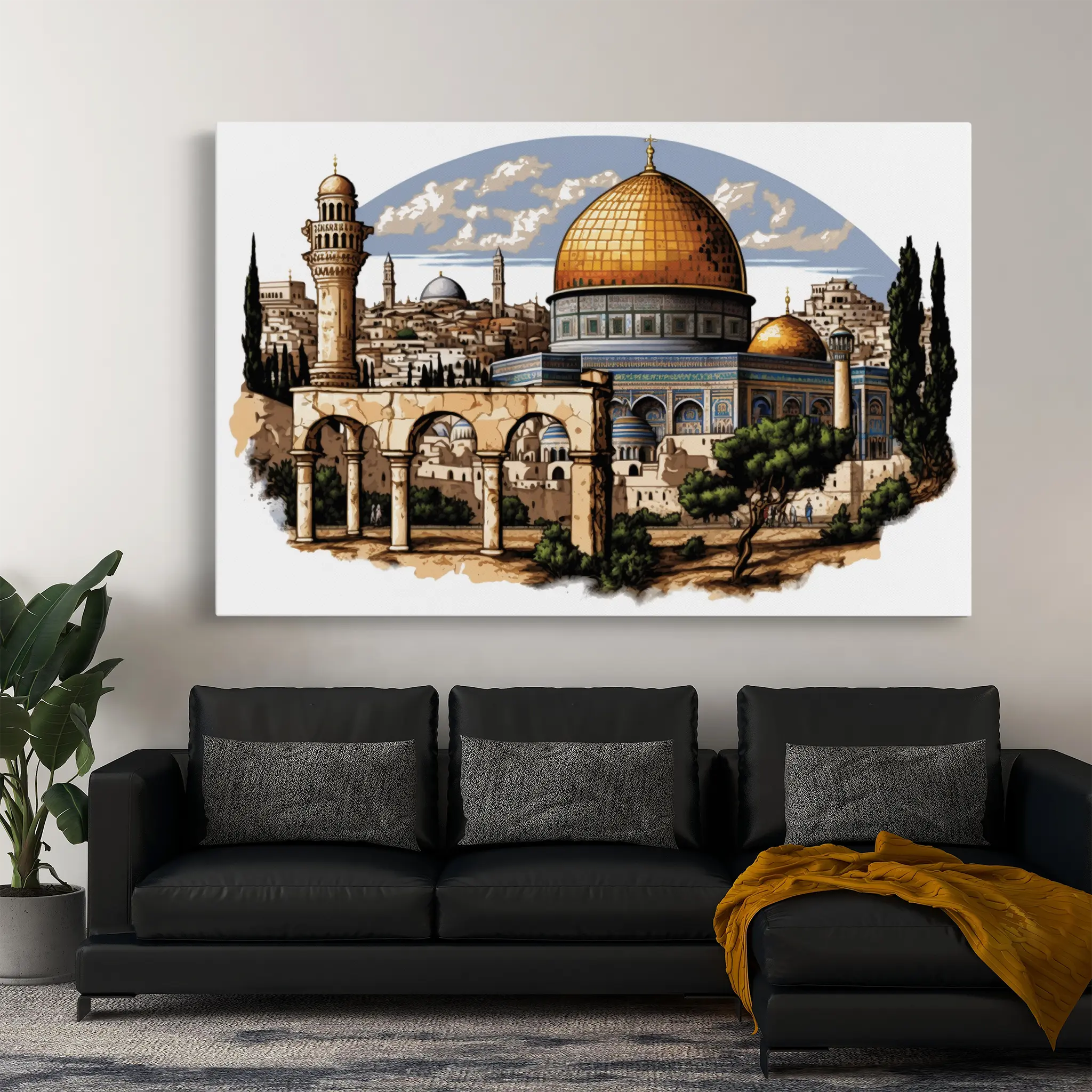 Palestine Canvas Wall Art WAD001-PL 90 x 60 cm / Stretched on hidden frame