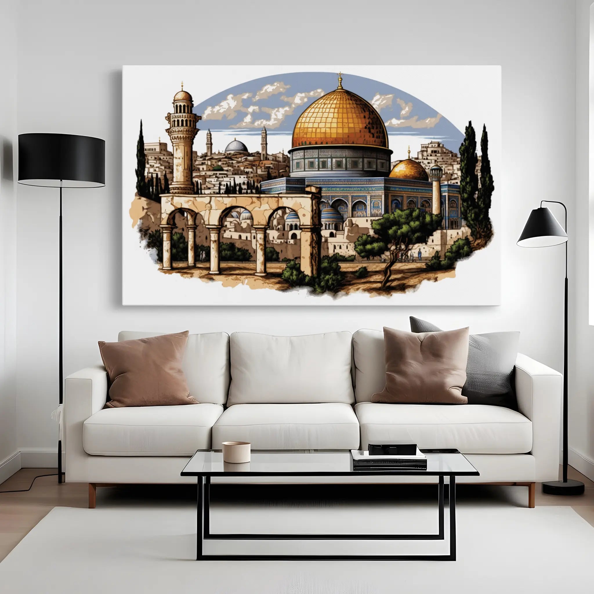 Palestine Canvas Wall Art WAD001-PL 90 x 60 cm / Stretched on hidden frame