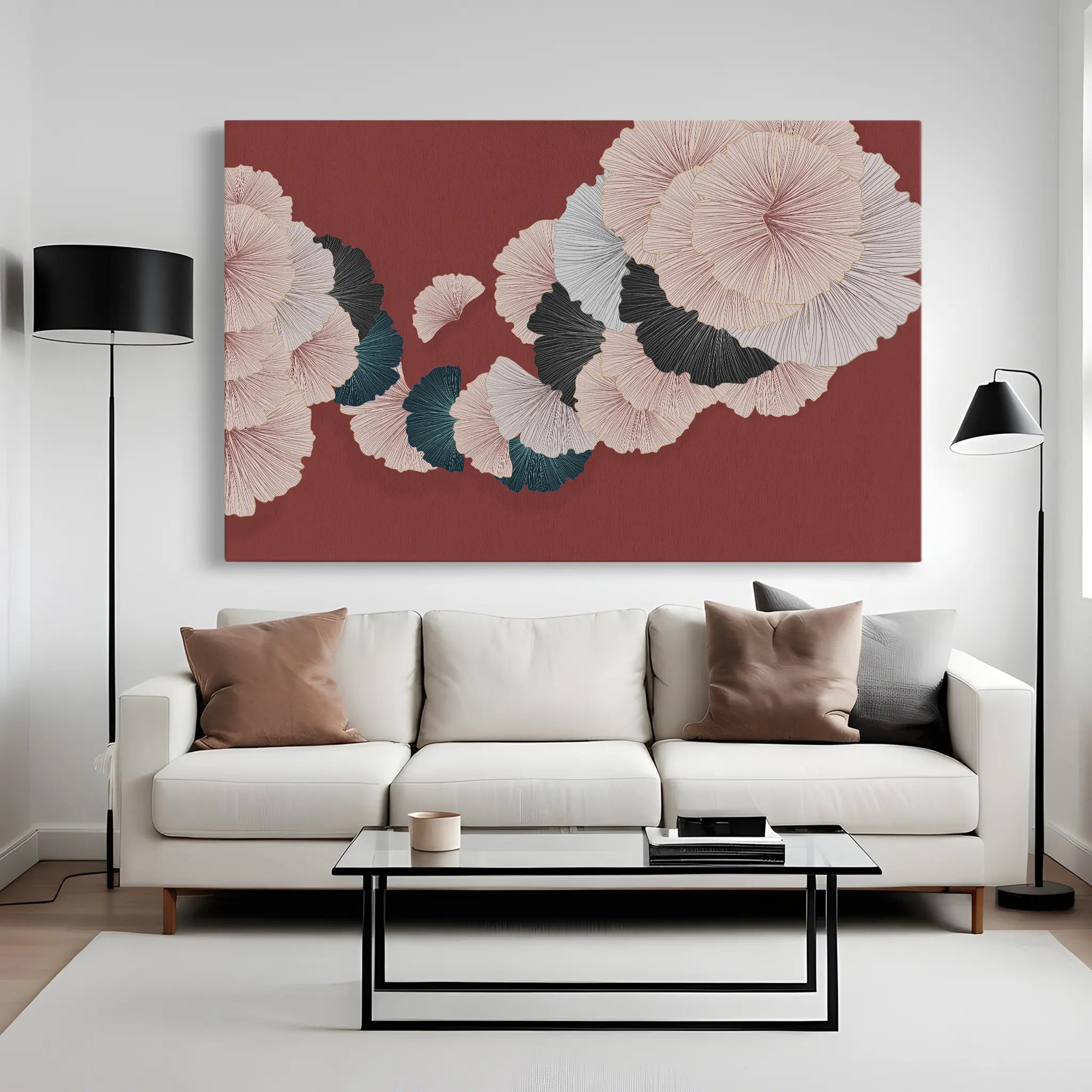 Floral Canvas Wall Art WAD002-F 90 x 60 cm / Stretched on hidden frame