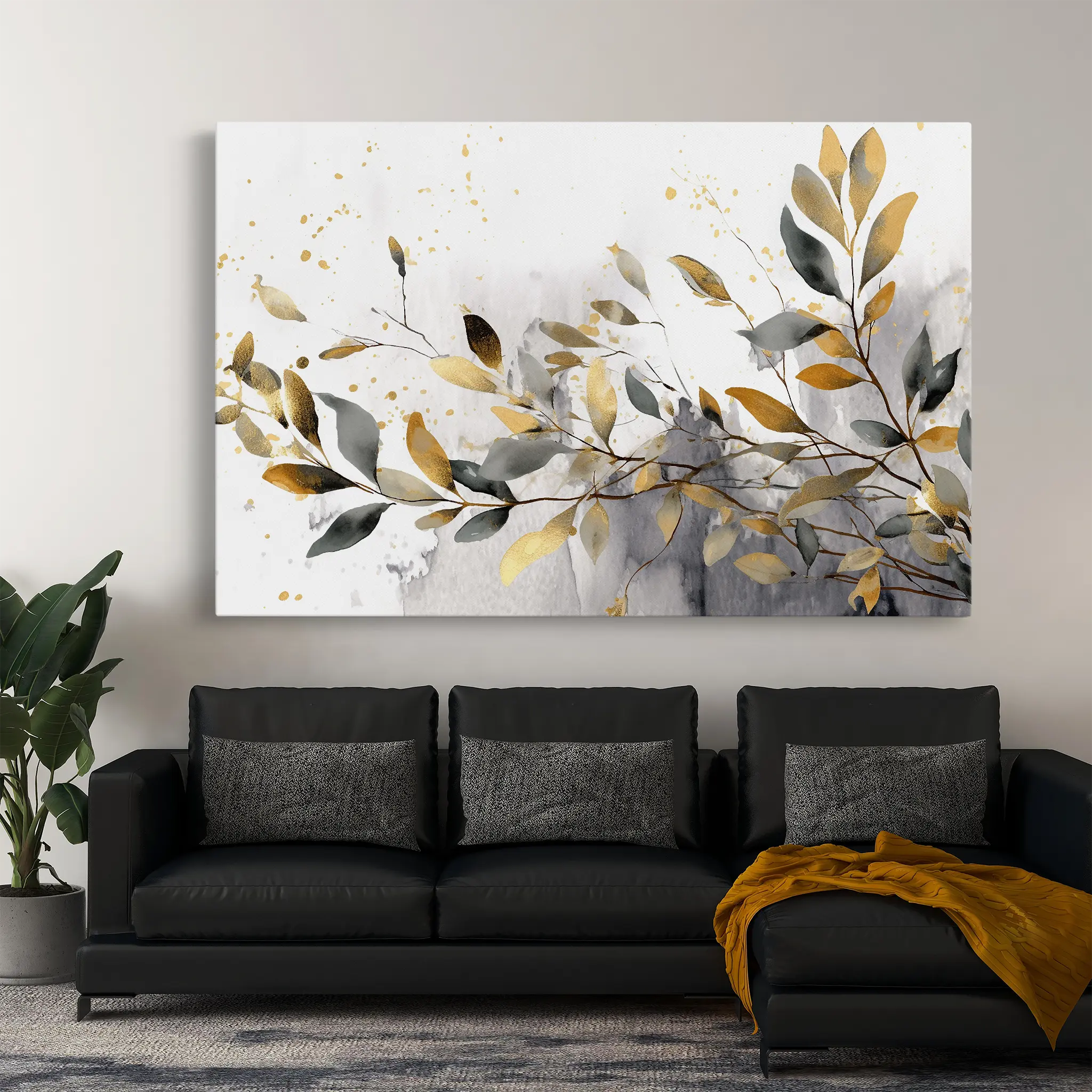 Floral Canvas Wall Art WAD003-F 90 x 60 cm / Stretched on hidden frame