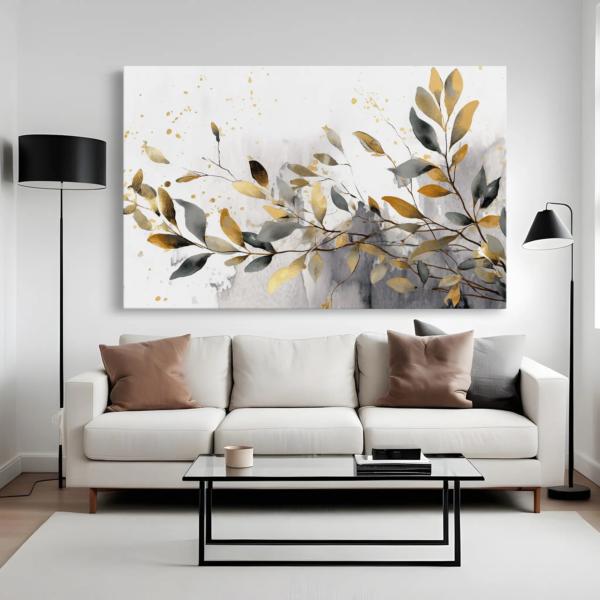 Floral Canvas Wall Art WAD003-F 90 x 60 cm / Stretched on hidden frame