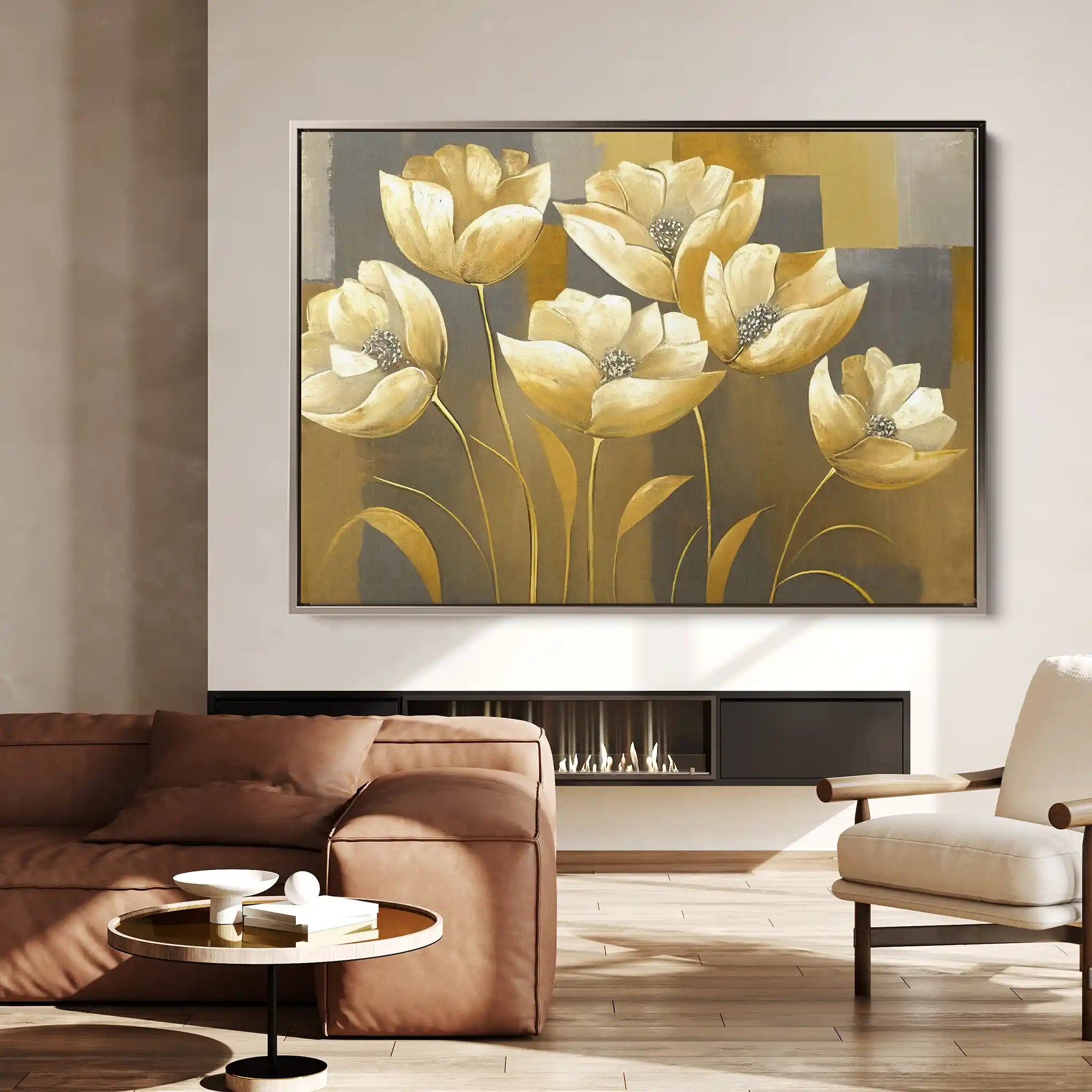 Floral Canvas Wall Art WAD004-F 90 x 60 cm / Stretched on hidden frame