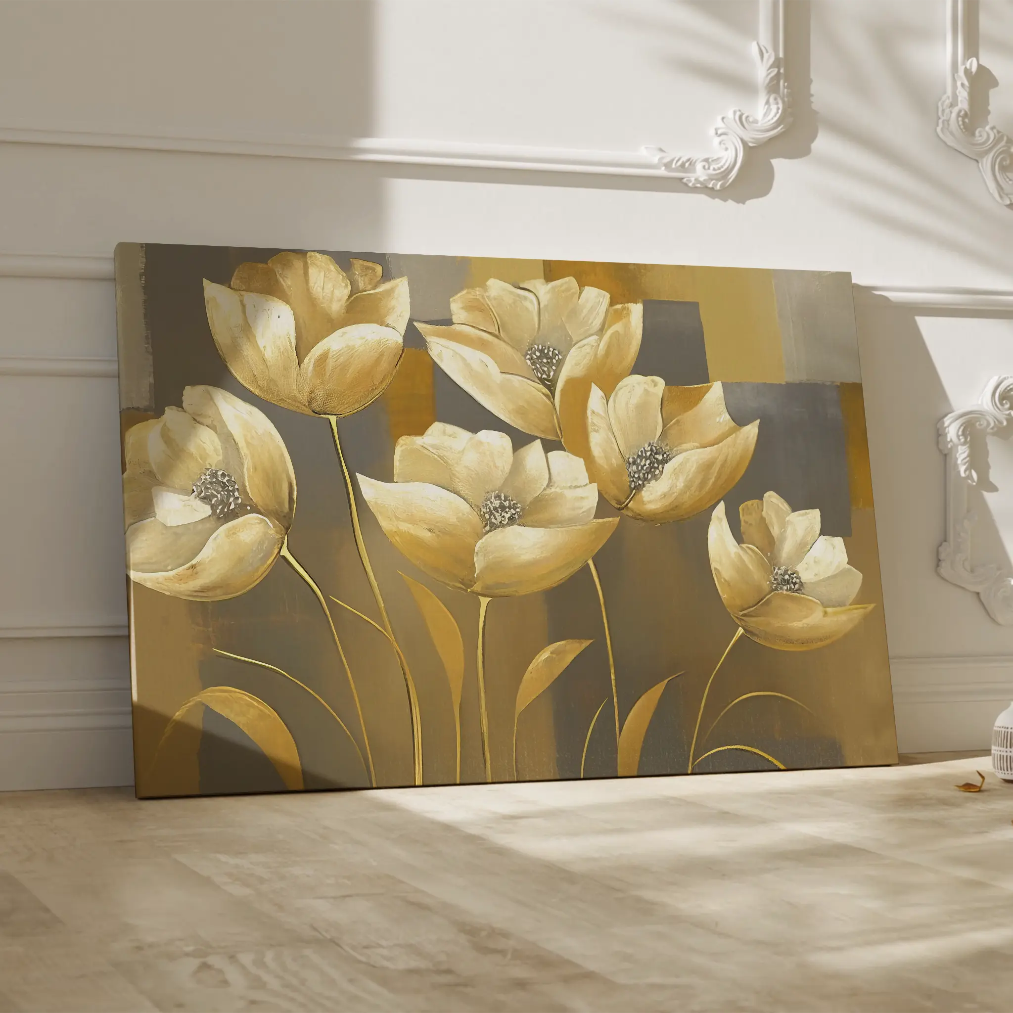 Floral Canvas Wall Art WAD004-F 90 x 60 cm / Stretched on hidden frame