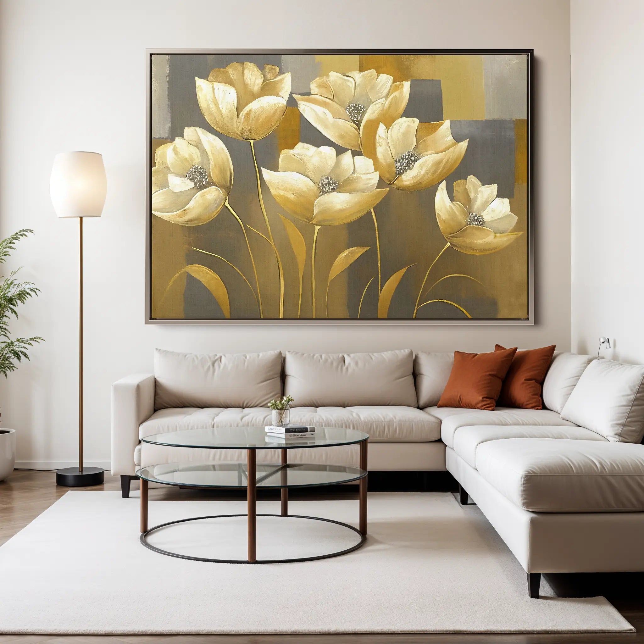 Floral Canvas Wall Art WAD004-F 90 x 60 cm / Stretched on hidden frame