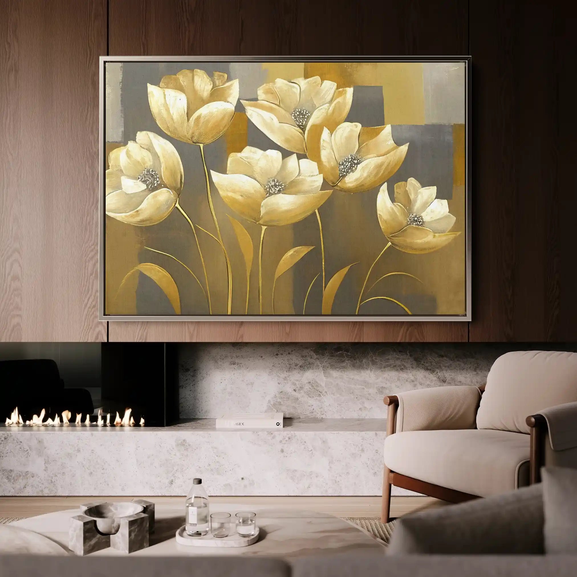 Floral Canvas Wall Art WAD004-F 90 x 60 cm / Stretched on hidden frame