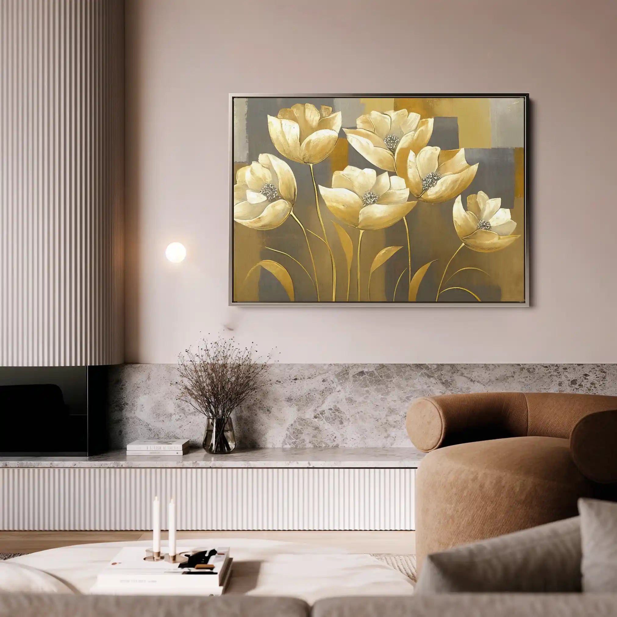Floral Canvas Wall Art WAD004-F 90 x 60 cm / Stretched on hidden frame