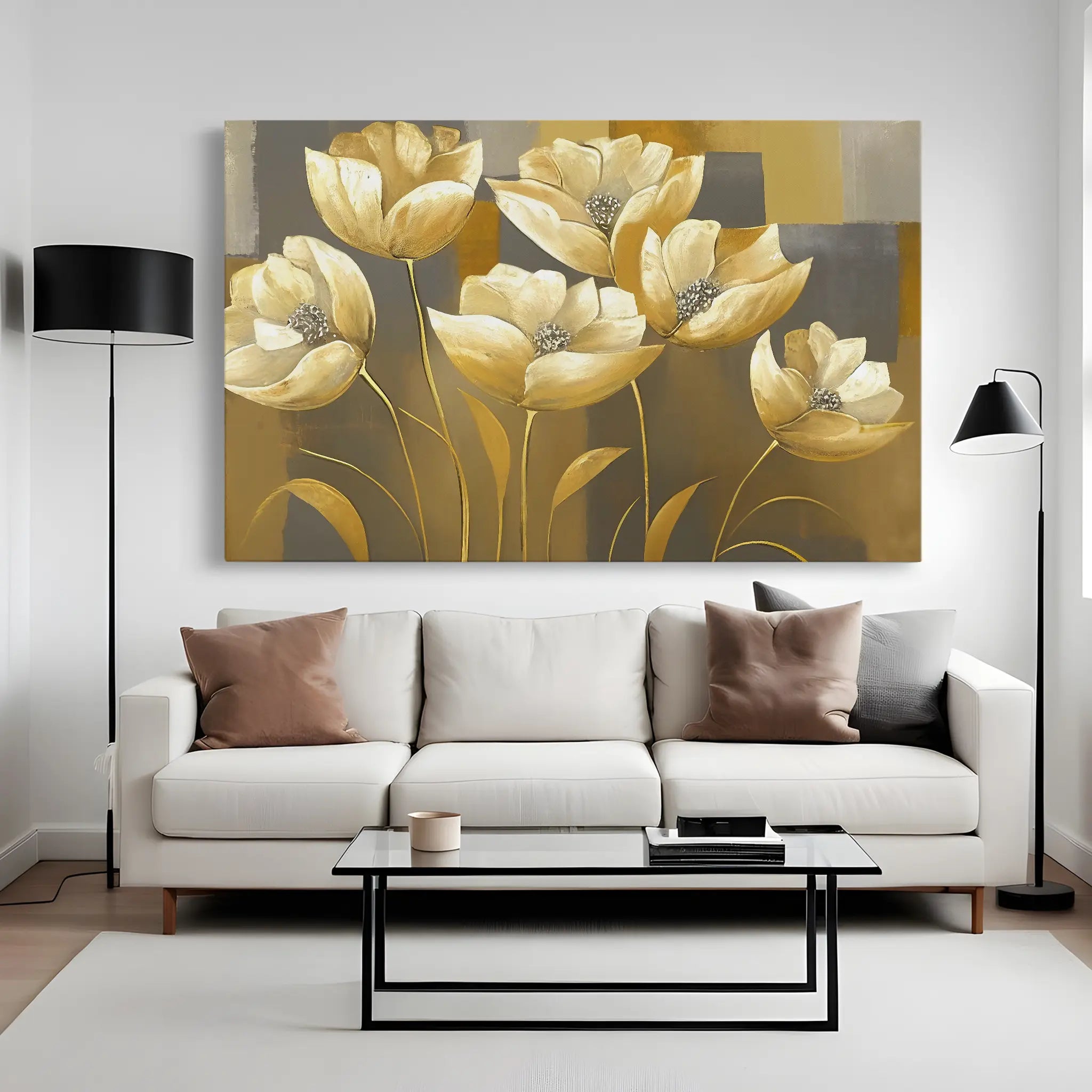 Floral Canvas Wall Art WAD004-F 90 x 60 cm / Stretched on hidden frame