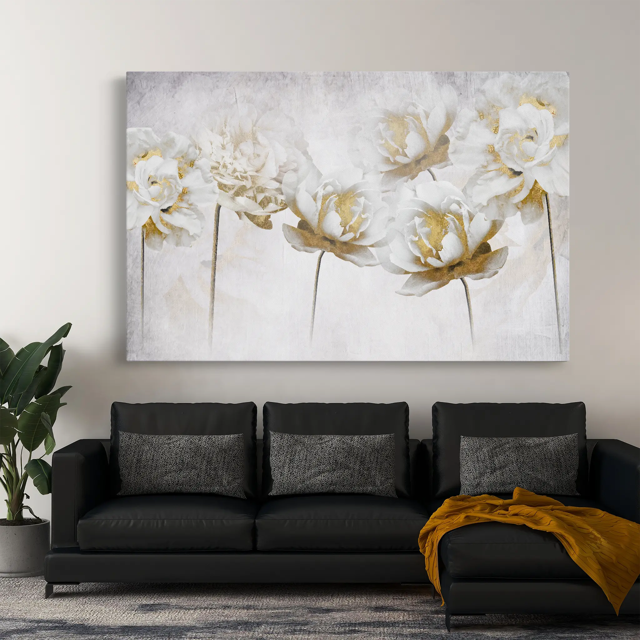 Floral Canvas Wall Art WAD006-F 90 x 60 cm / Stretched on hidden frame