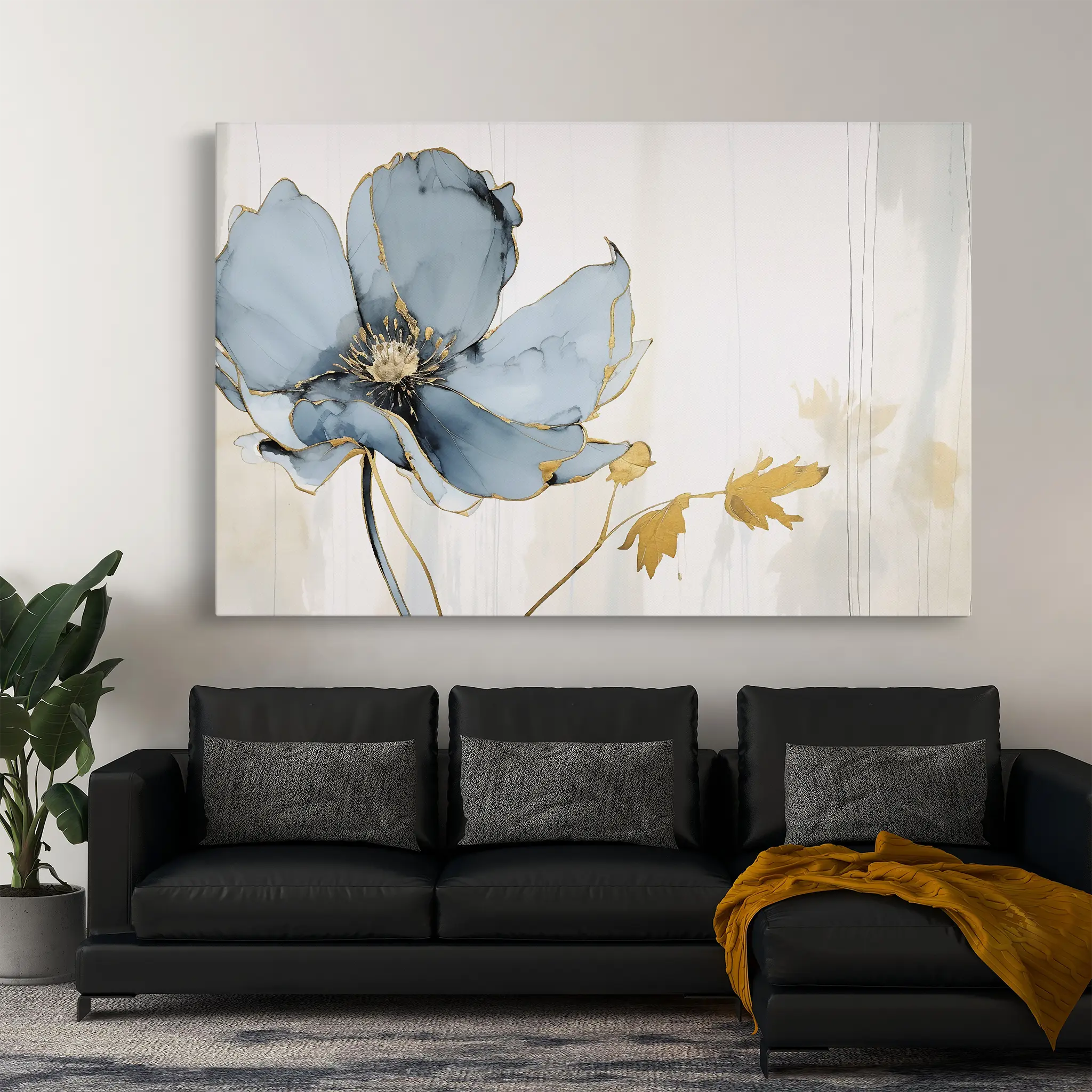 Floral Canvas Wall Art WAD007-F 90 x 60 cm / Stretched on hidden frame