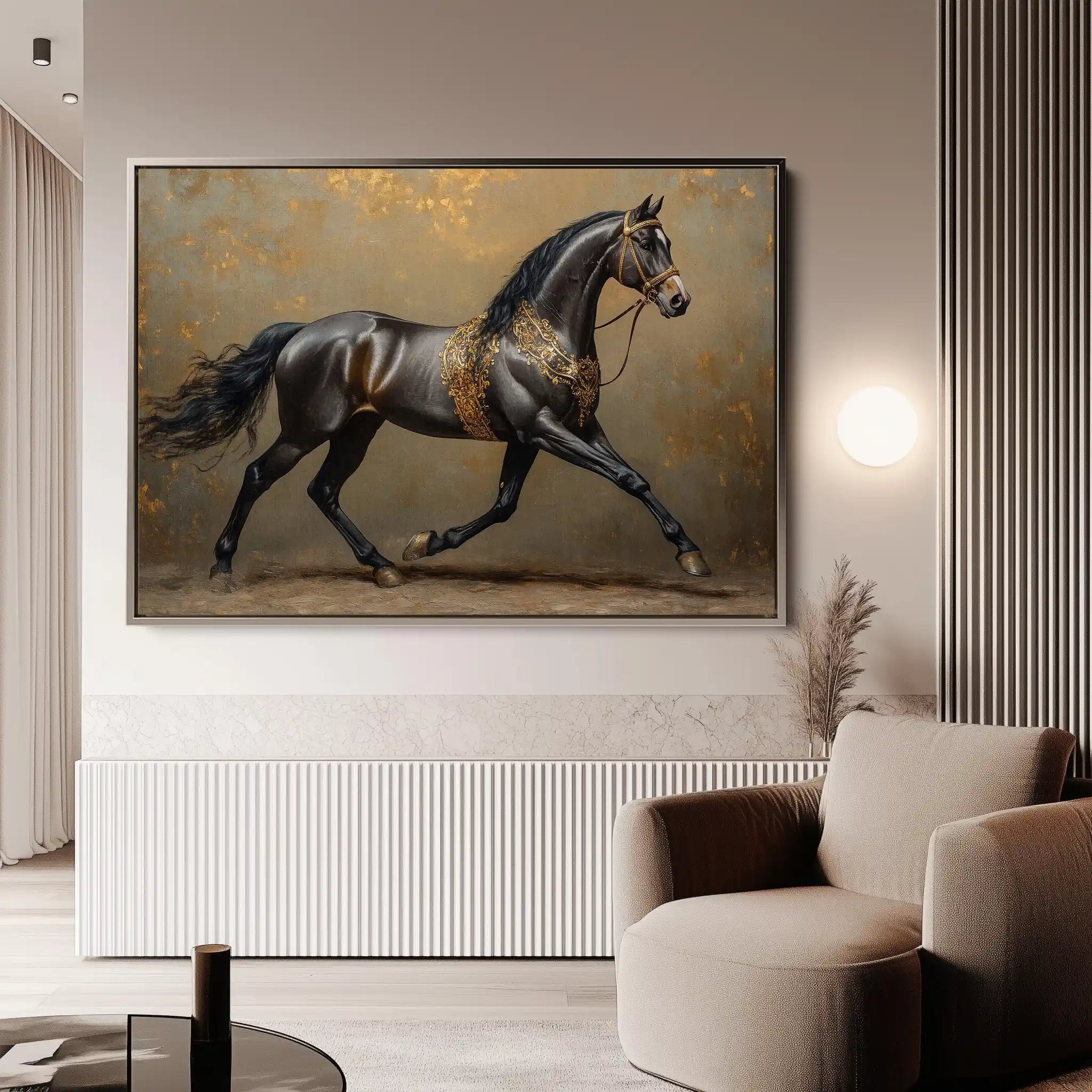 Horses 009 Canvas Art 90 x 60 cm / Stretched on hidden frame