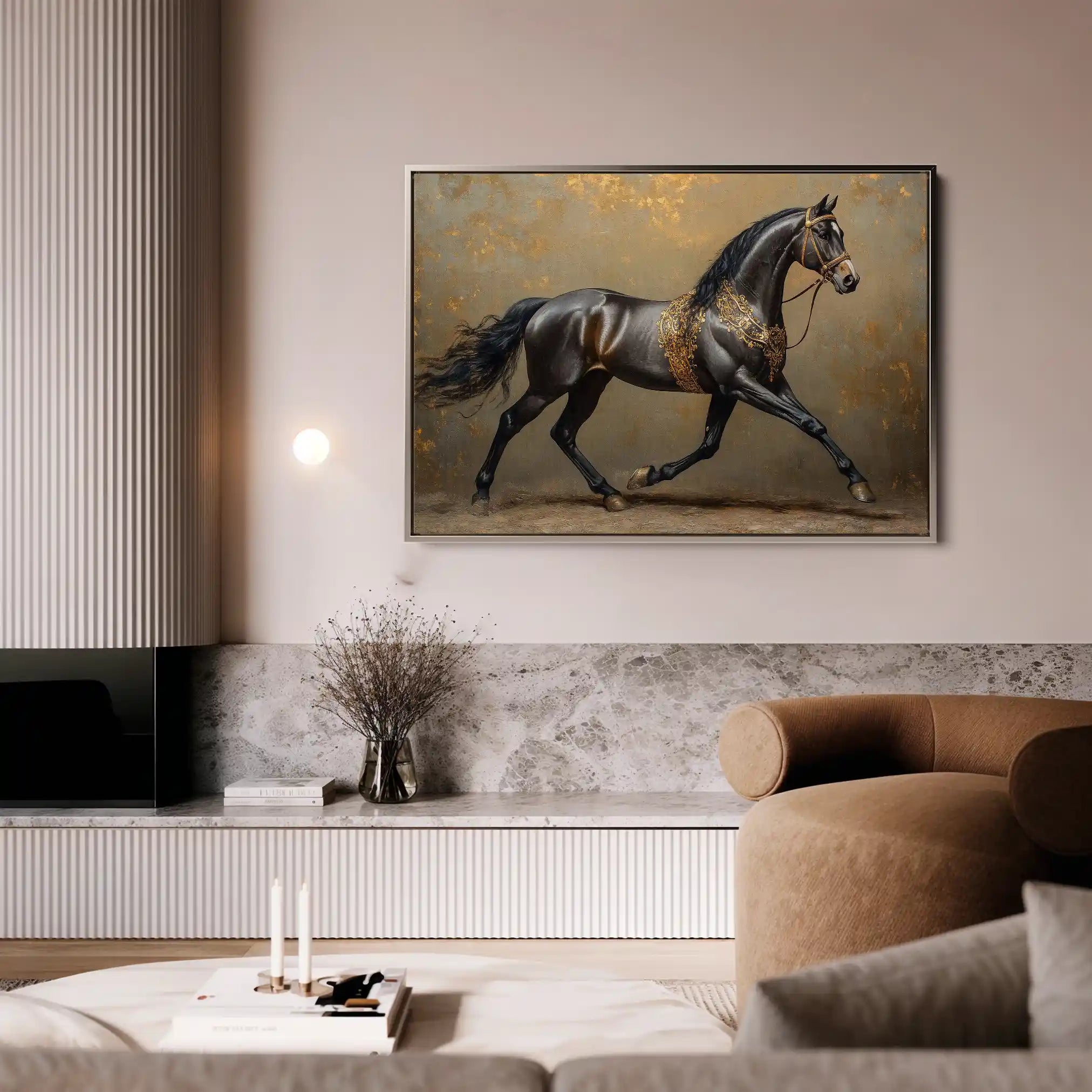 Horses 009 Canvas Art 90 x 60 cm / Stretched on hidden frame