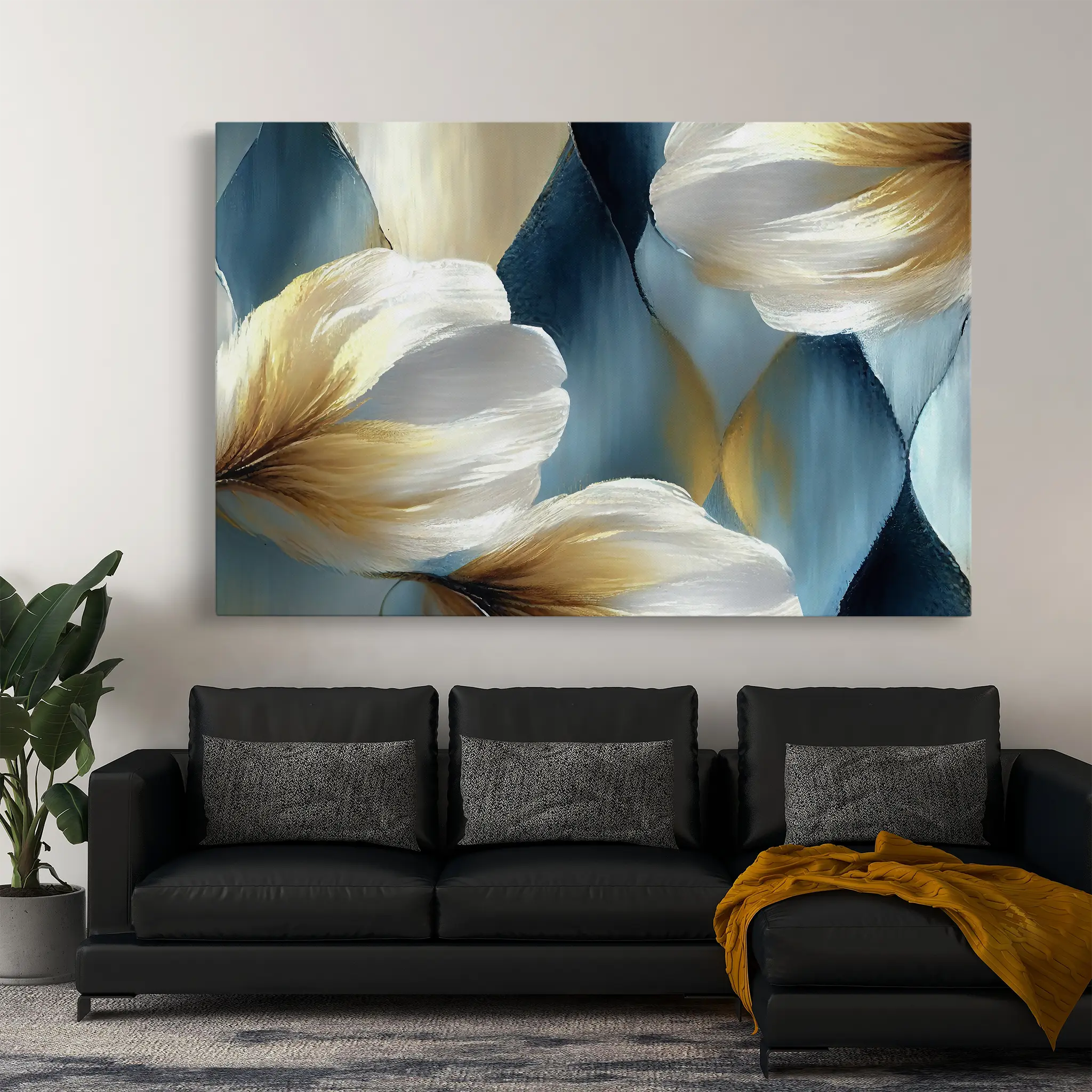 Floral Canvas Wall Art WAD010-F 90 x 60 cm / Stretched on hidden frame