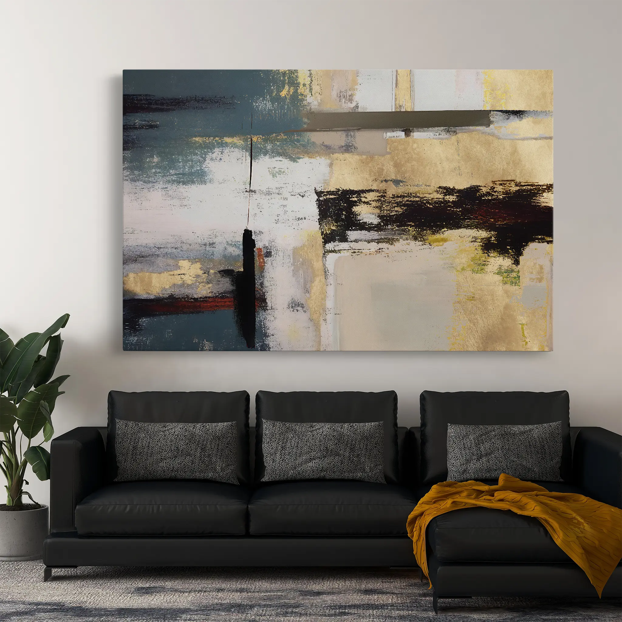 Abstract Canvas Wall Art WAD011-A 90 x 60 cm / Stretched on hidden frame