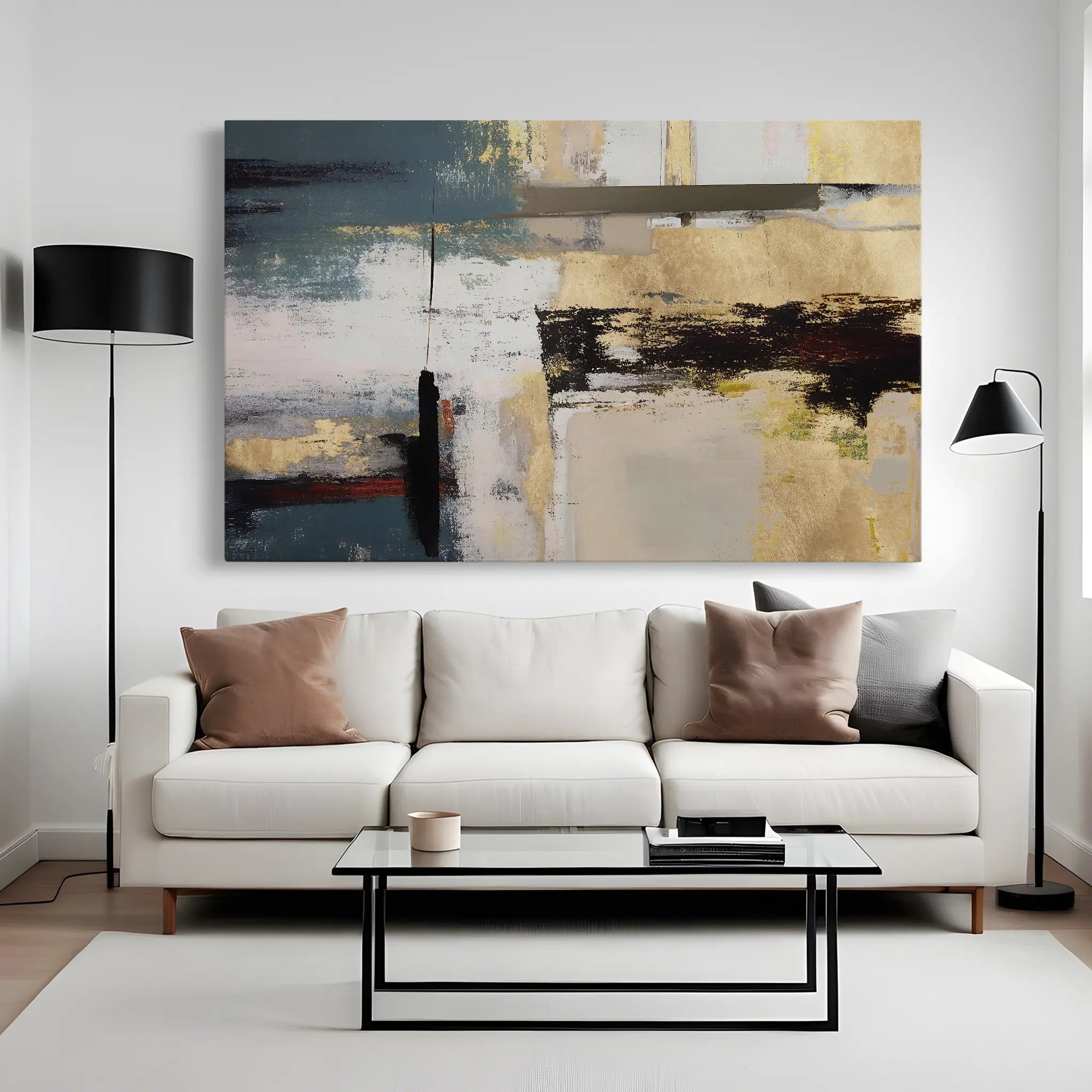 Abstract Canvas Wall Art WAD011-A 90 x 60 cm / Stretched on hidden frame