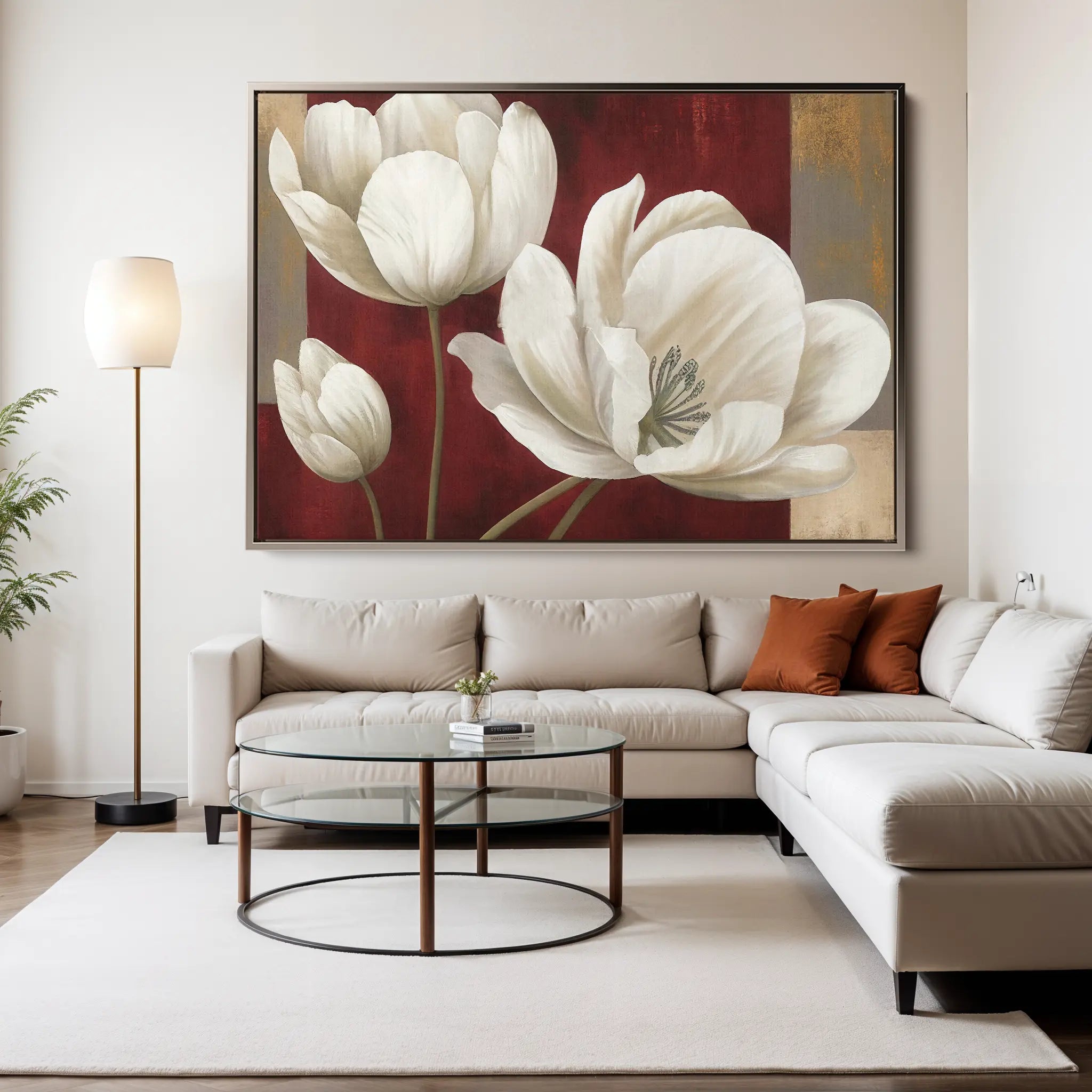 Floral Canvas Wall Art WAD011-F 90 x 60 cm / Stretched on hidden frame