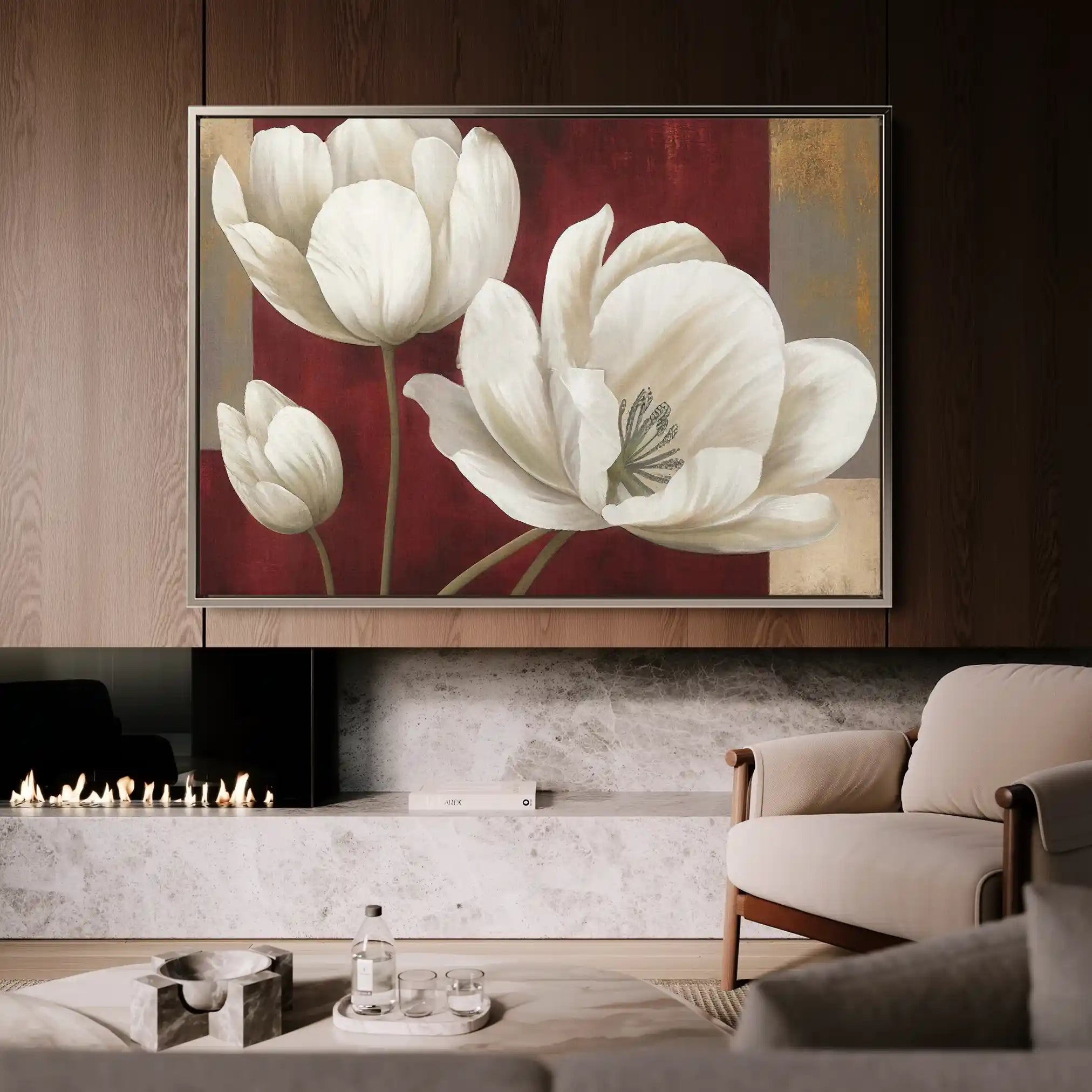 Floral Canvas Wall Art WAD011-F 90 x 60 cm / Stretched on hidden frame
