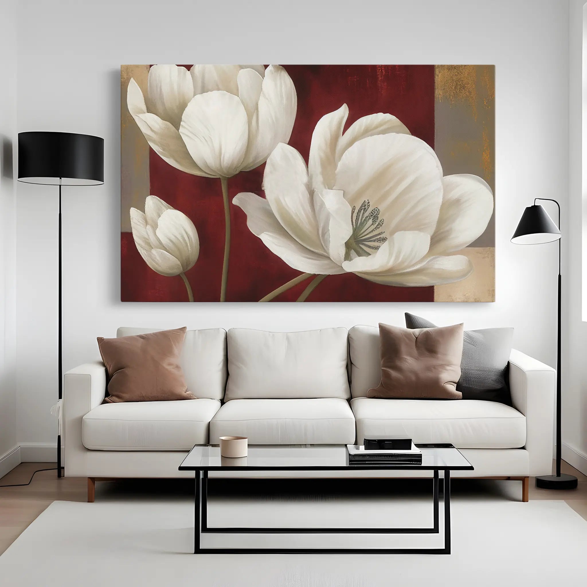 Floral Canvas Wall Art WAD011-F 90 x 60 cm / Stretched on hidden frame