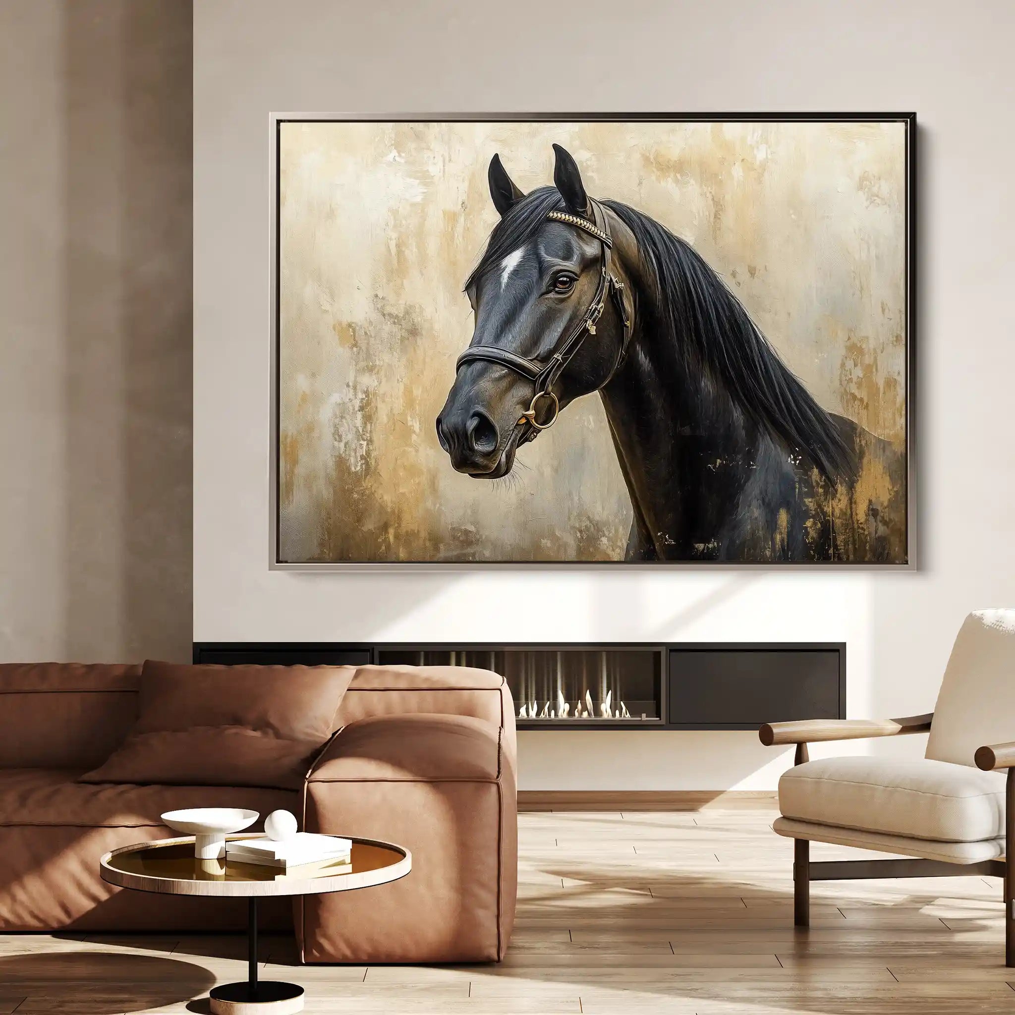 Horses 011 Canvas Art 90 x 60 cm / Stretched on hidden frame