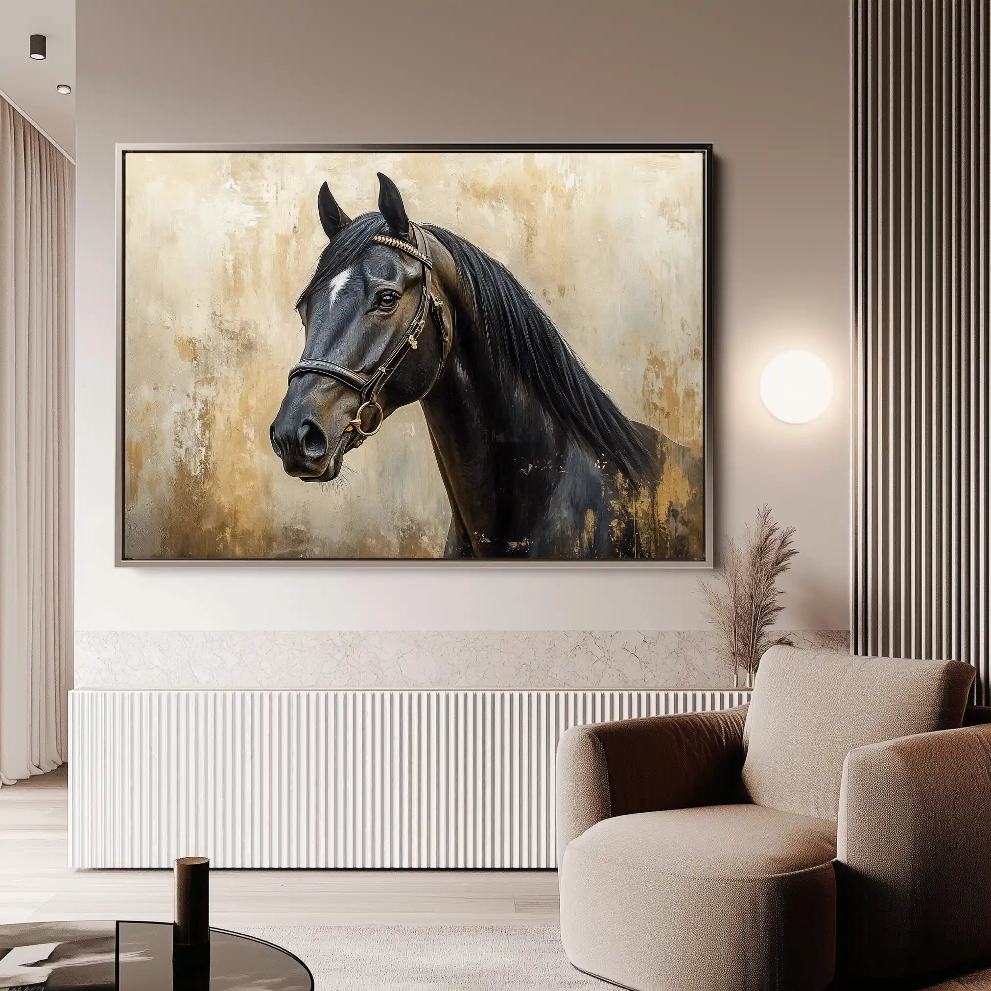Horses 011 Canvas Art 90 x 60 cm / Stretched on hidden frame