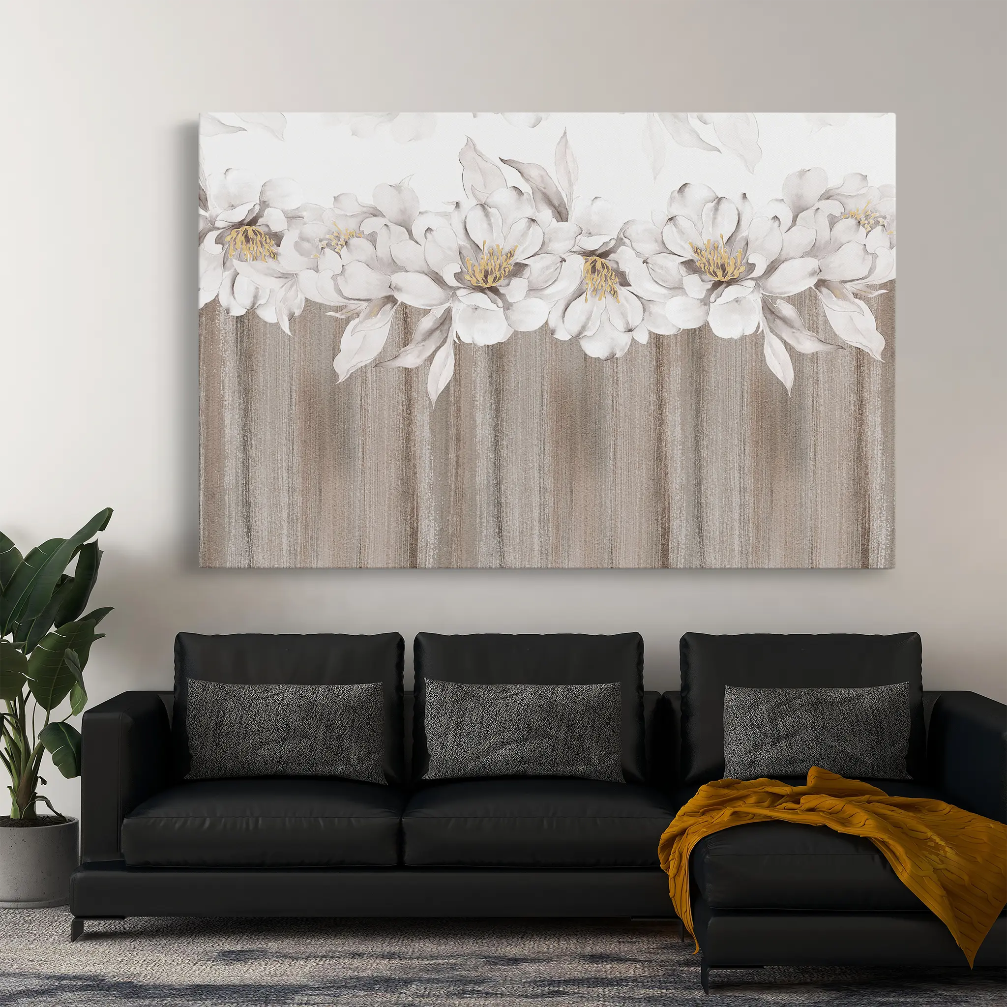 Floral Canvas Wall Art WAD012-F 90 x 60 cm / Stretched on hidden frame