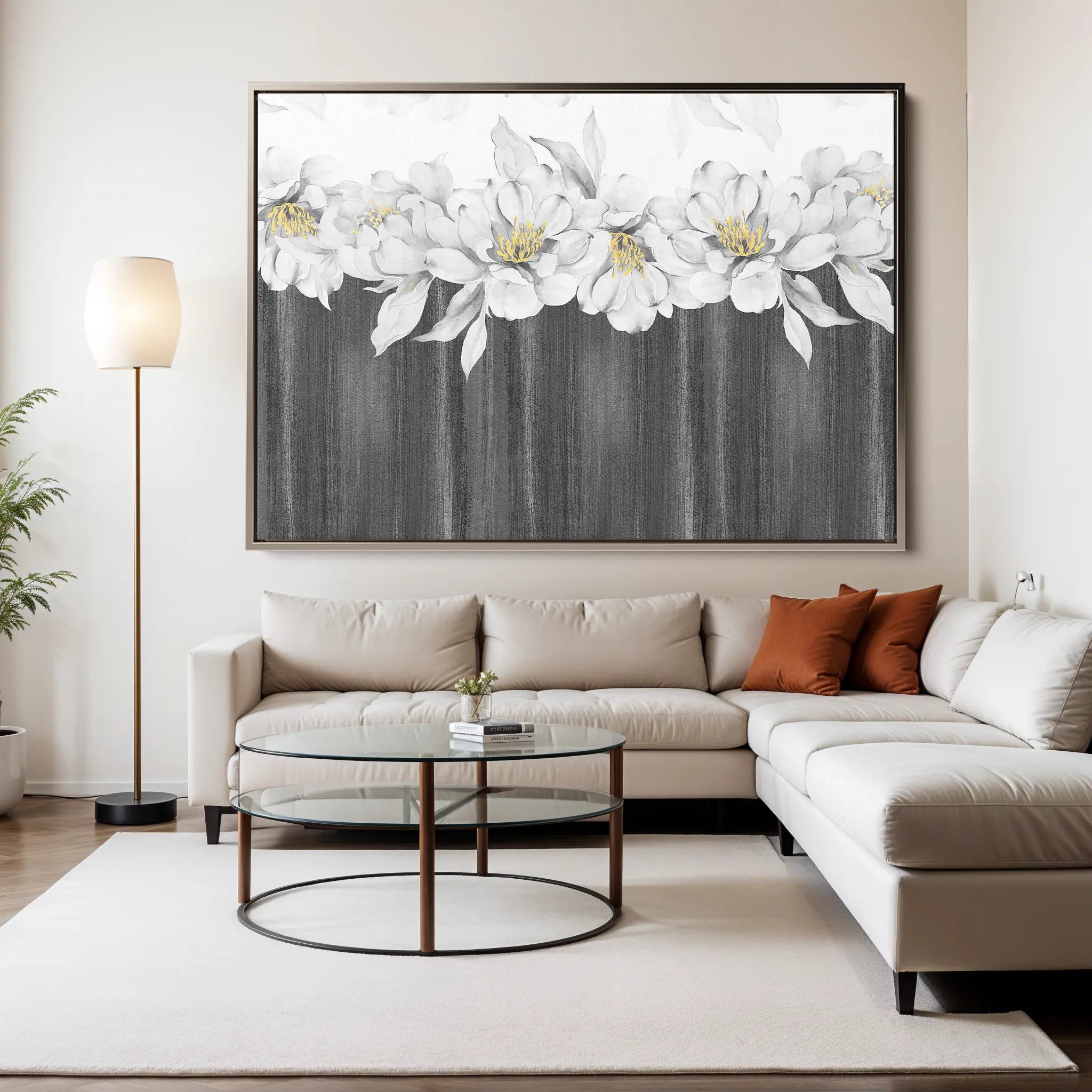 Floral Canvas Wall Art WAD013-F 90 x 60 cm / Stretched on hidden frame