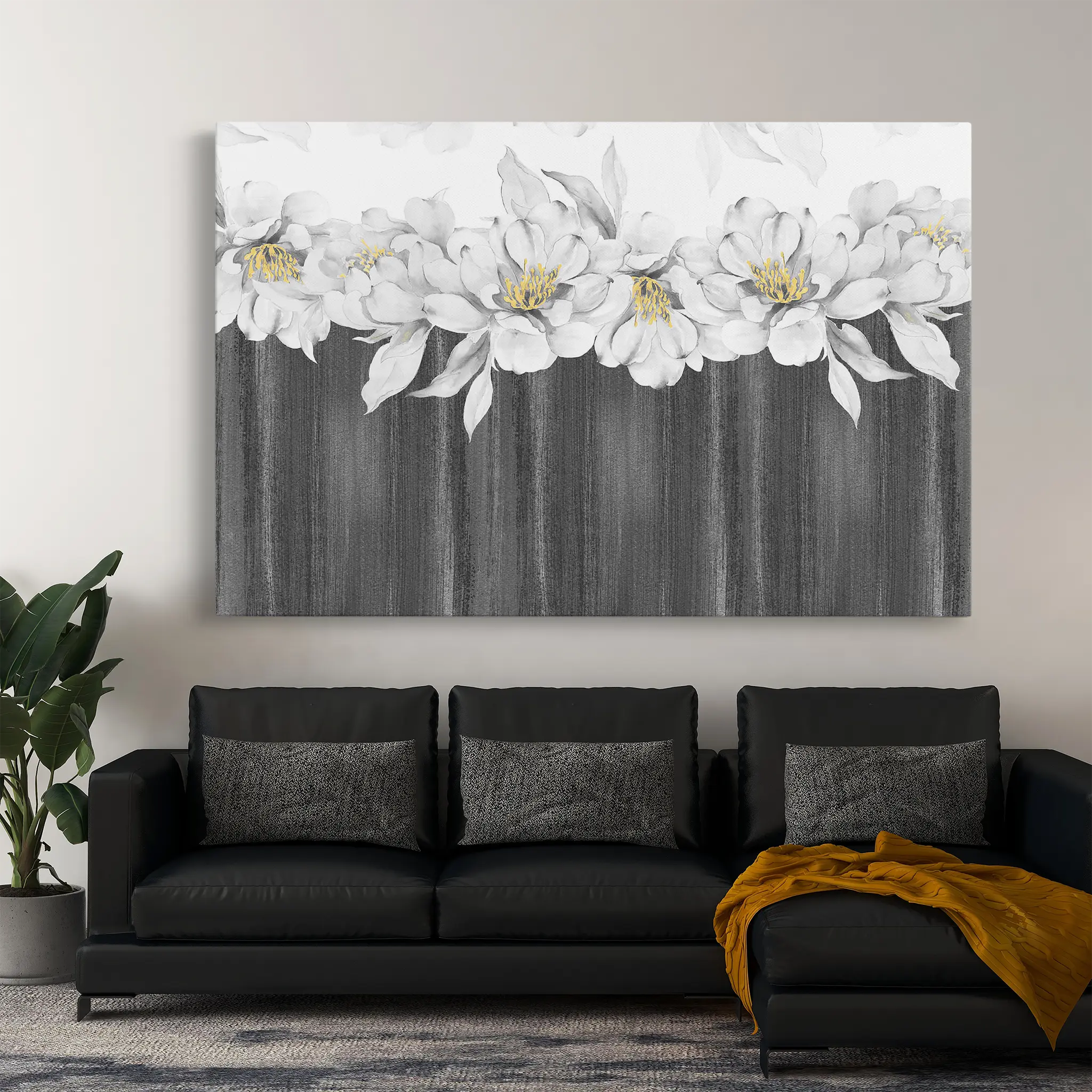 Floral Canvas Wall Art WAD013-F 90 x 60 cm / Stretched on hidden frame