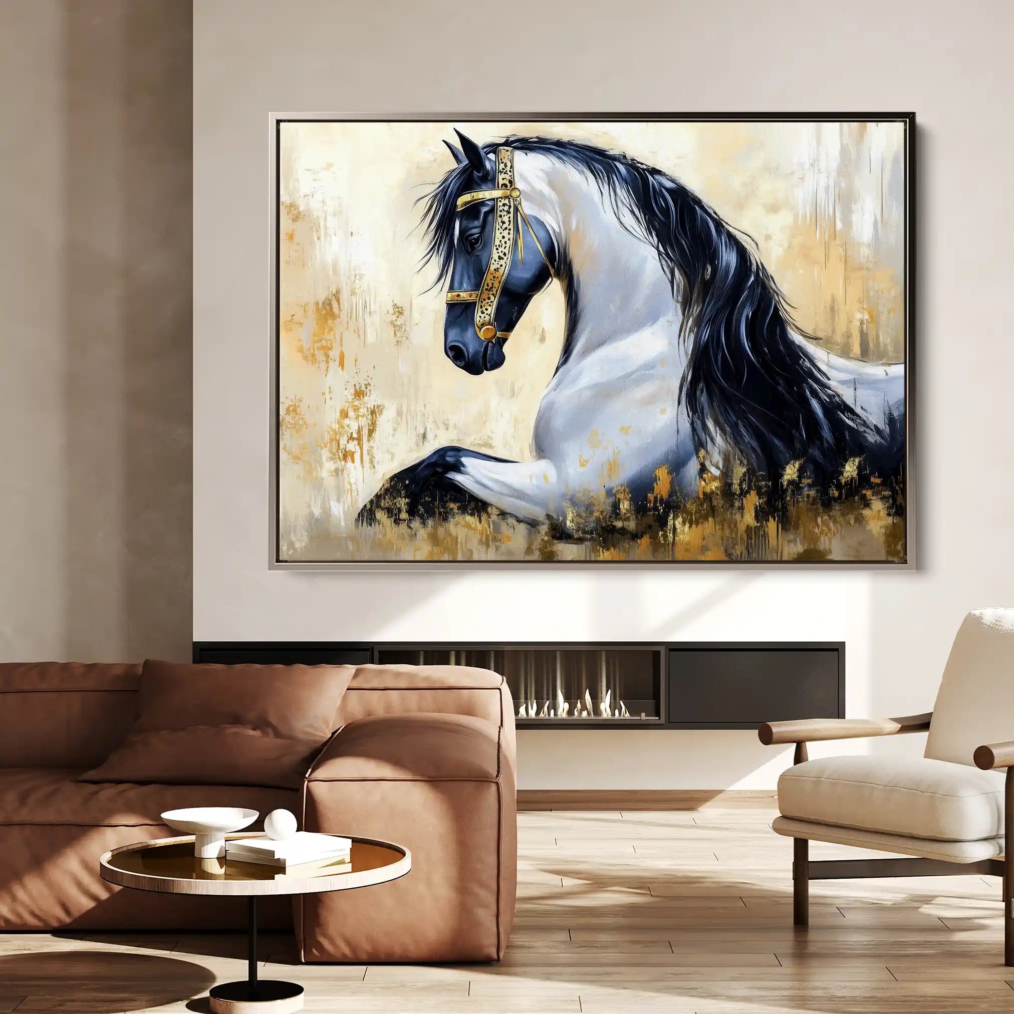 Horses 014 Canvas Art 90 x 60 cm / Stretched on hidden frame