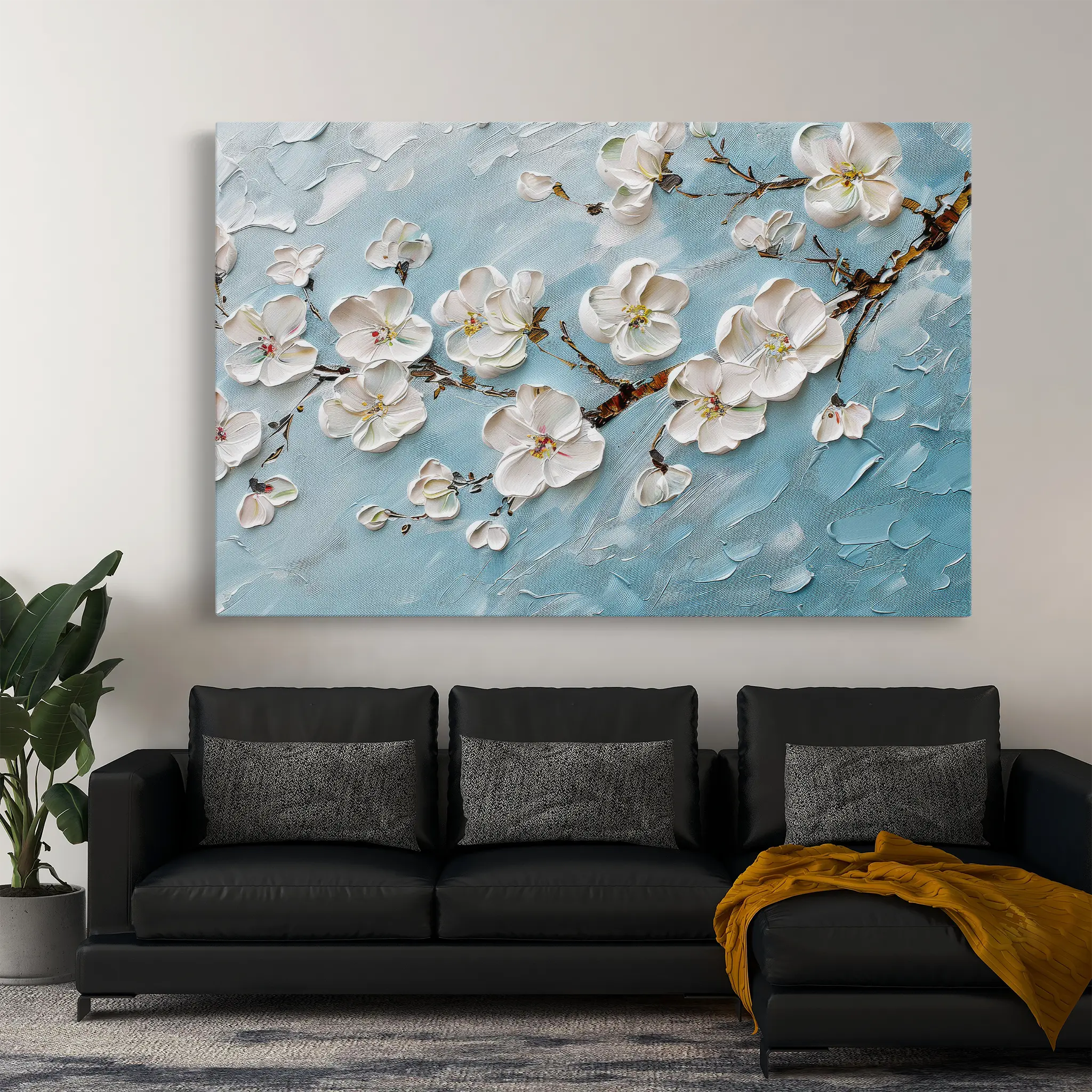 Floral Canvas Wall Art WAD016-F 90 x 60 cm / Stretched on hidden frame